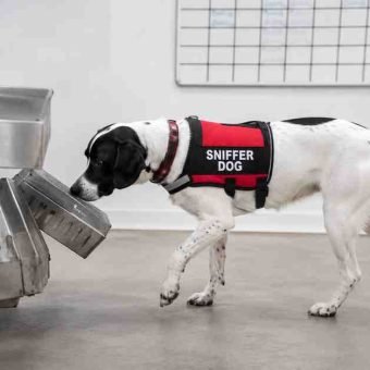 factory searching dog